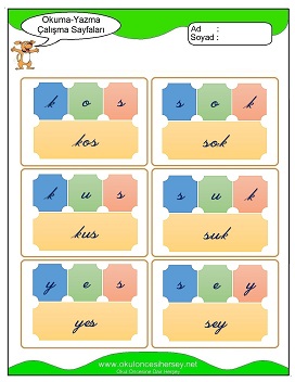 s sesi Hece Kartları